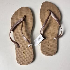 Old Navy Simple Flat Classic Style Tan Flip Flops Sz 8 NWT